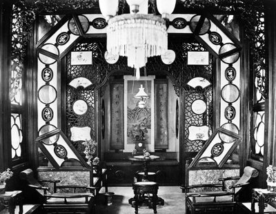 Interiør af en blomsterbåd, Canton, ca. 1880